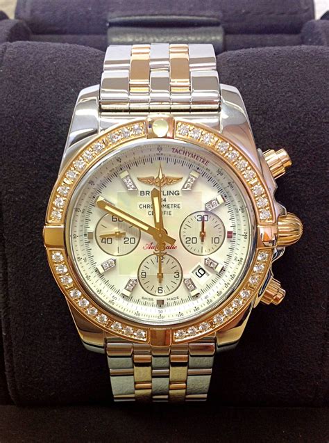 breitling chrono gold|breitling chronomat diamond bezel.